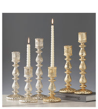 French Vintage Silver-Plated Glass Candle Holder
