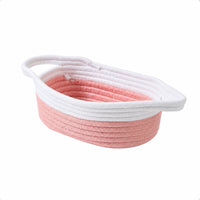 Cotton Rope Basket with Handles Natural for Shelves