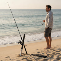 Fishing Rod Holder with Ground Spire Fishing Rod Holder with Storage Bag Sturdy Sand Spire for Shore Anglers