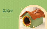 Cat Cave House, Warm Enclosed Bed, Removable Tent, Plush Den