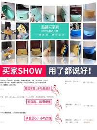 折叠凳便携超轻户外旅行塑料纸片凳子椅子家用塑料矮凳儿童小板凳 （四个装）篮色【便捷省空间】