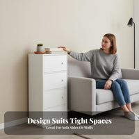 Narrow Side Cabinet Space-Saving Tall Slim Storage Tower Multi-Functional