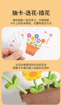 20张植物温馨卡片亚马逊temu新款配对插画盆栽插花拼图拼装木玩具