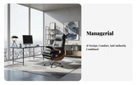 Highrear Recliner with Footrest Comfortable Managerial Chair Reclining Function Computer Seating for Managerials, @telecommuting Workers, Study Room
