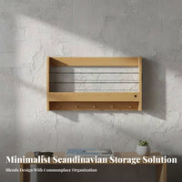 Wall-Mounted Literature Holder with Key hangers Hanging Organizer Space-Saving