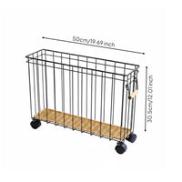 Rolling Storage Basket Woven Book Basket Narrow
