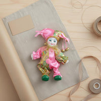 Festive Doll Collectible Clown Figurine Handmade Look for Gift Giving