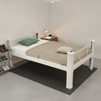 Bed Frame with Guard Rails No Box Spring Needed Metal Foundation Bed Frame Minimalistic Furniture for Students, Bedrooms, Dorms