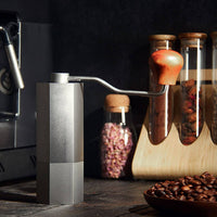 Manual Coffee with Crank Small Capacity Manual Coffee Bean Mill External Settings for Travel, Office