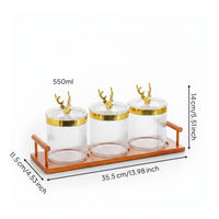 3 Pieces Tea Storage Jar Airtight Decorative Seal Jar for Tabletop, Kitchen