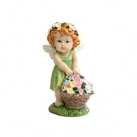 Garden Cherub Figurine Decorative Resin Cherub Figurine Collectible Outdoor Decor for Patio