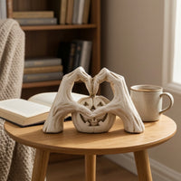 Pumpkin with Fond Clasp Festive Halloween Pumpkin Statue Whitewashed Jack-O'-Lantern Figurine for Desk, Shelf, Windowsill