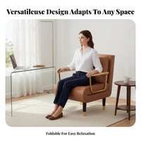 Armless Sleeper Chair Foldable Design Sofa Bed Space-Saving Easy Conversion for Office Workers, Guests, Small Spaces, Dorm Room