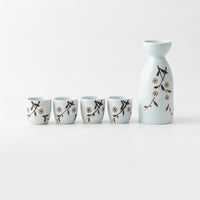 Japanese Ceramic Sake Set, Rich Floral Porcelain