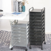 Multi-layer Metal Mesh File Cart with Storage Racks