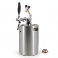 Stainless Steel Mini Keg with Faucet Pressurized Mini Keg Brushed Growler Long-Lasting for Homebrewers
