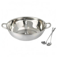 Split Hot Pot Silver Polished Yin Split-Broth Pot Double Handle Cookware