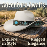 Sun Hat Fedora for Women with Wide Brim for Protection, Unisex Felt with Bohemian Design, Lightweight for Outdoor Travel