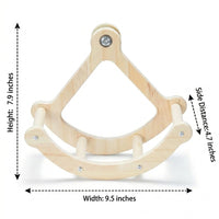 Wooden Pirate Ship Toy Rocking Perch Stand for Bird Cages, Parrot Arch Perch Toy for Small Medium Parrot Enrichment and Entertainment