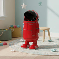 Astronaut Trash Can Flip Lid Astronaut Bin High Gloss Finish for Bedroom, Kids