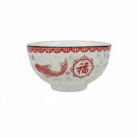 Red Ceramic Bowl, Fortune Theme, Festive Tableware, Wedding, Housewarming