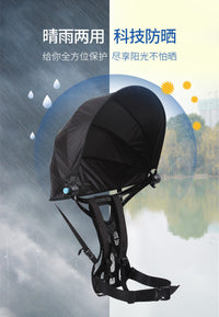 背包遮阳伞 便携远足采摘采茶户外劳作骑行钓鱼折叠双肩晴雨伞
