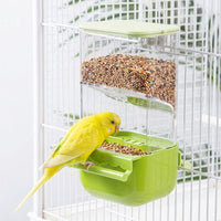 Clean-feed Bird Feeder and Bird Cage Feeder, Automatic Budgie Feeders for Cages, Hull Separation Perch for Cockatiel and Lovebird Use