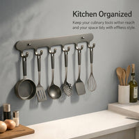 Spoon Holder for Pantry and Kitchen Organizers with Removable Hooks, Under Cabinet or Wall Mounted Hanging Utensil