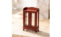 Dollhouse Cabinet with Glass Doors Freestanding Miniature Display Cabinet Realistic Miniature Furniture Display Shelf for Miniaturists, Diorama