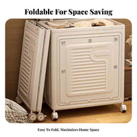 Rolling foldable Laundry Basket With casters Household Storage Space-Saving