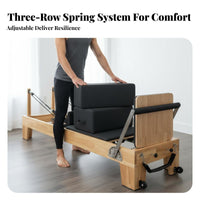 5 Pieces Pilates Reformer Bed Adjustable Foot Support Bar Pilates Core Bed Piano Steel Reformer Exercise Machine for Home Gym Users, Recovery Patients