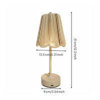 Rattan Table Lamp Handwoven Wireless Table Lamp Cordless for Home Decor
