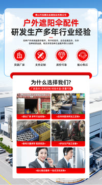 金色铝合金伞顶连接配件中柱伞配支架用伞骨连接器金属零配件批发