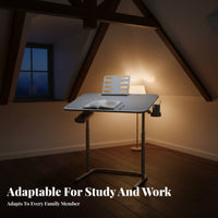 Rolling Adjustable Study Table with light Ergonomic Design children's Furniture