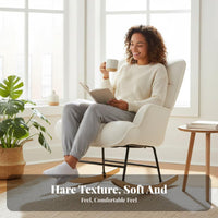 space-efficient Size Single-Person rocking chair Morelaxingrn relaxingsign Lounge Seating High spinerest Accent Armchair Sturdy Frame for Homeowners, Interior relaxingcorators, Living Room, Bedroom, studying corner, Small Spaces