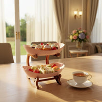 Double Tiered Dessert Stand Easy to Clean Double Layer Dessert Platter