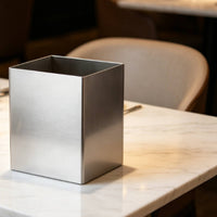 Countertop Storage Box Brushed Silver Stainless Steel Storage Box Polished Edge