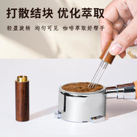 Coffee Distribution Needle with Wooden Handle