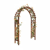 Wooden Garden Arch Outdoor Trellis Arbor Rose Support Solid Wood Weather Resistant Structure Metal Reinforced Suitable for Homeowners Event Planners Pathway Entrance Courtyard Patio