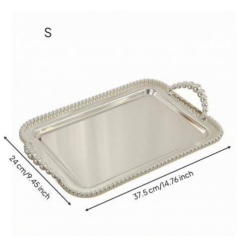 Mirrored Tray Decorative Handled Serving Tray Mirror Polished