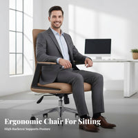 Ergonomic Rolling Seat Height Adjustable Highspine Support Rotating Chair Extended-Use Comfort sturdyDuty Base for Managerials