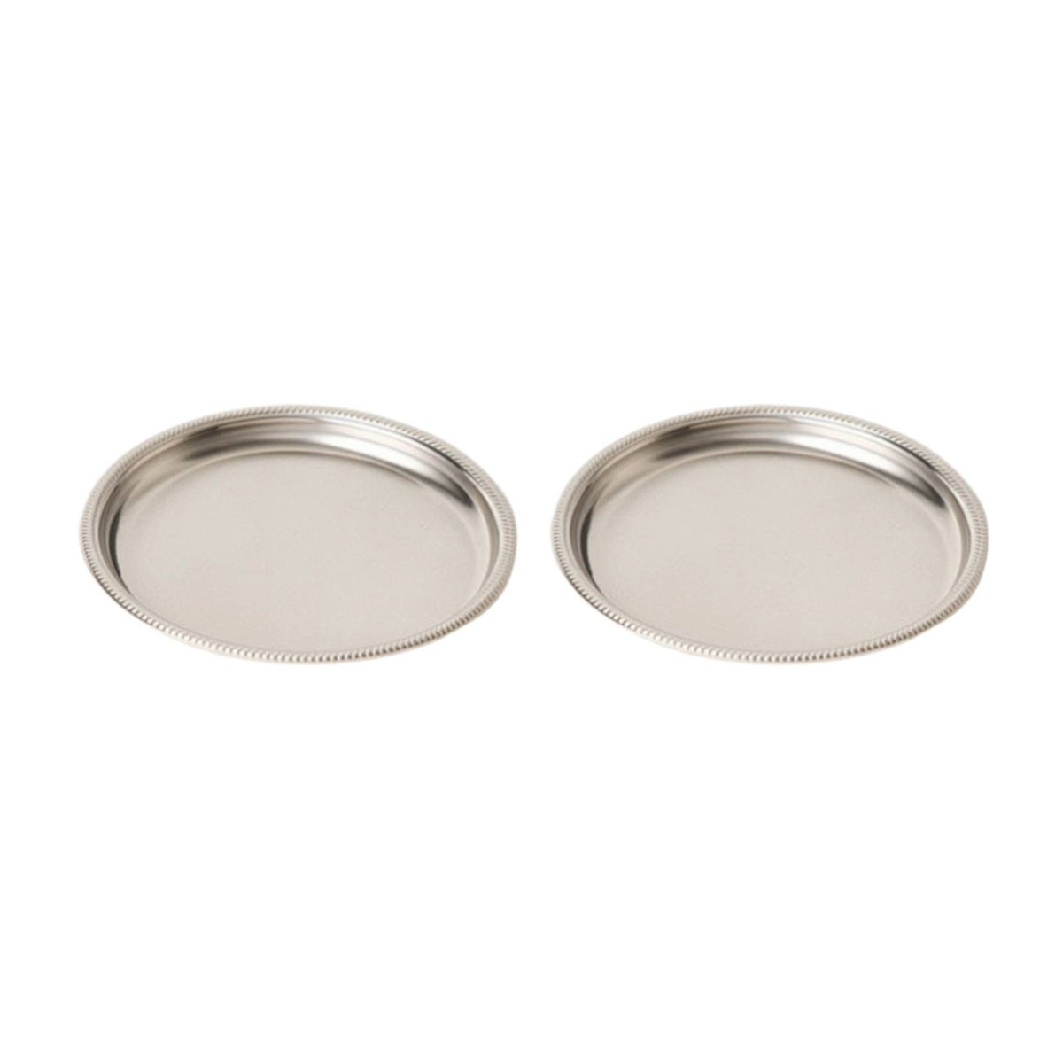 2 Pieces Stainless Steel Coasters Easy to Clean Coasters with Raised   Silver for Cafes, Hosts, Beverage Presentation