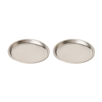 2 Pieces Stainless Steel Coasters Easy to Clean Coasters with Raised   Silver for Cafes, Hosts, Beverage Presentation