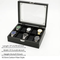 Watch Box Front Clasp Organizer Lined Interior