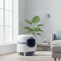 Pull-out Automatic Litter Box Low-Entry Enclosed Litter Box Large Pet Furniture for Cats, Multi-Cat Households, Living Room, Apartment