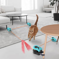 跨境新品电动逗猫玩具猫咪减肥神器羽毛互动跑猫玩具远程遥控玩具