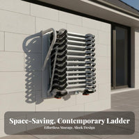 Wall-Mounted Retractable Ladder Foldable Retractable Attic Ladder Indoor Outdoor Use Pull-down Loft Stairs for Homeowners, Adults, Garage, House, Roof