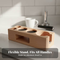 Wooden Espresso Tamping Station Various Sizes Compatible Espresso Tamping Station Portafilter and Tamper Stand Easy to Clean