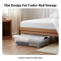 Under-Bed Rolling Bin Wheeled Design Underbed Container particleshield for Dorm Room