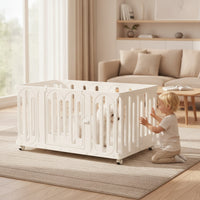 Modular Plastic Playpen Transparent Indoor Pet Enclosure Sturdy for Young Dogs